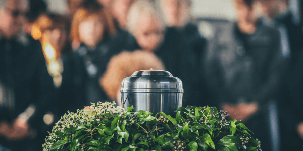 Urn at celebration of life service