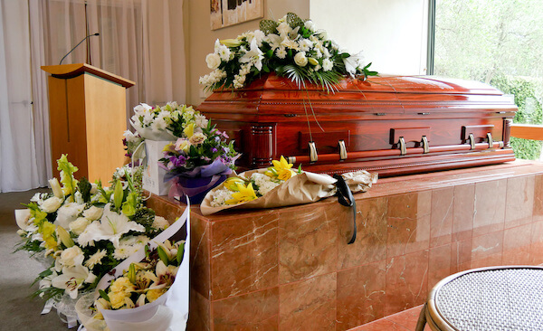 Coffin at a funeral